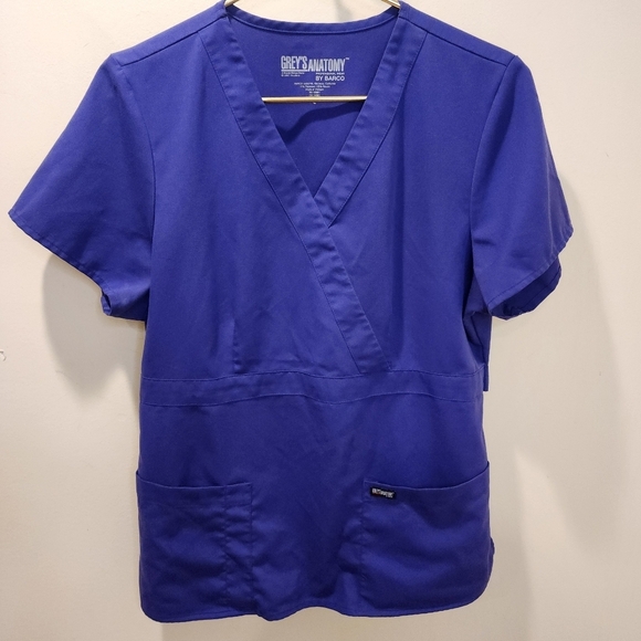GREY'S ANATONY Women Purple Scrub Top Size L - Picture 10 of 12